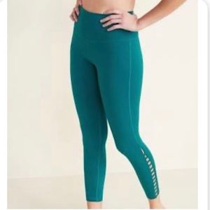 NWT Old Navy Teal Ladder Hem 7/8 Balance Leggings